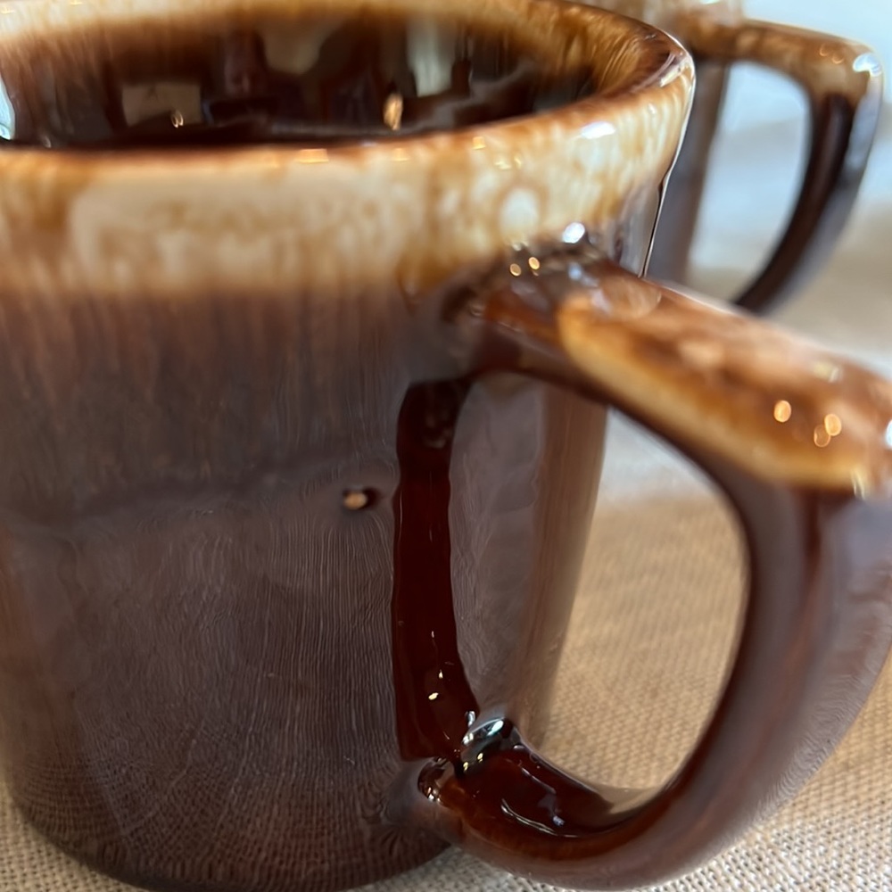 Vintage McCoy Pottery Brown Drip Glaze Mugs - Set of 4 - Picture 8 of 8